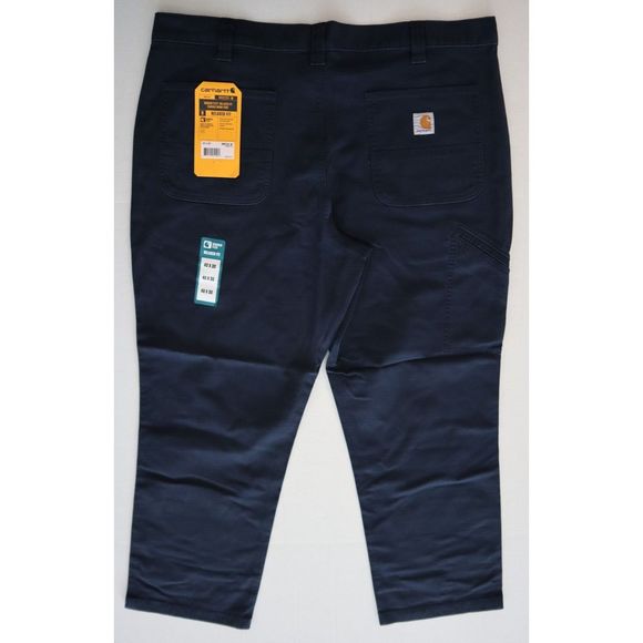 Carhartt BN2291 Men Sz 40x30 Navy Blue Rugged Flex Relaxed Fit Canvas Work Pants - Picture 2 of 7
